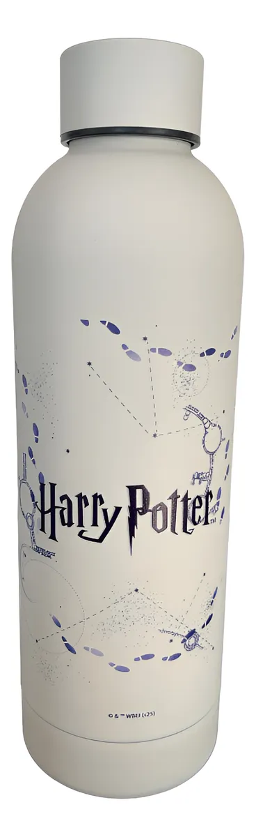 Garrafa T&eacute;rmica Harry Potter Hogwarts Zona Criativa Branco 500ml