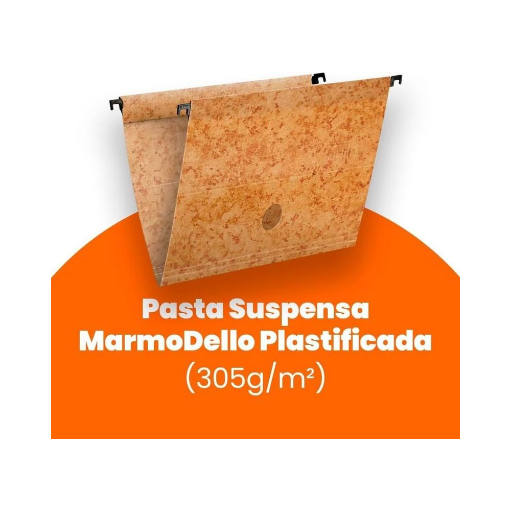 Pasta Suspensa Pl&aacute;stica A4 Dello Marmorizada Castanha