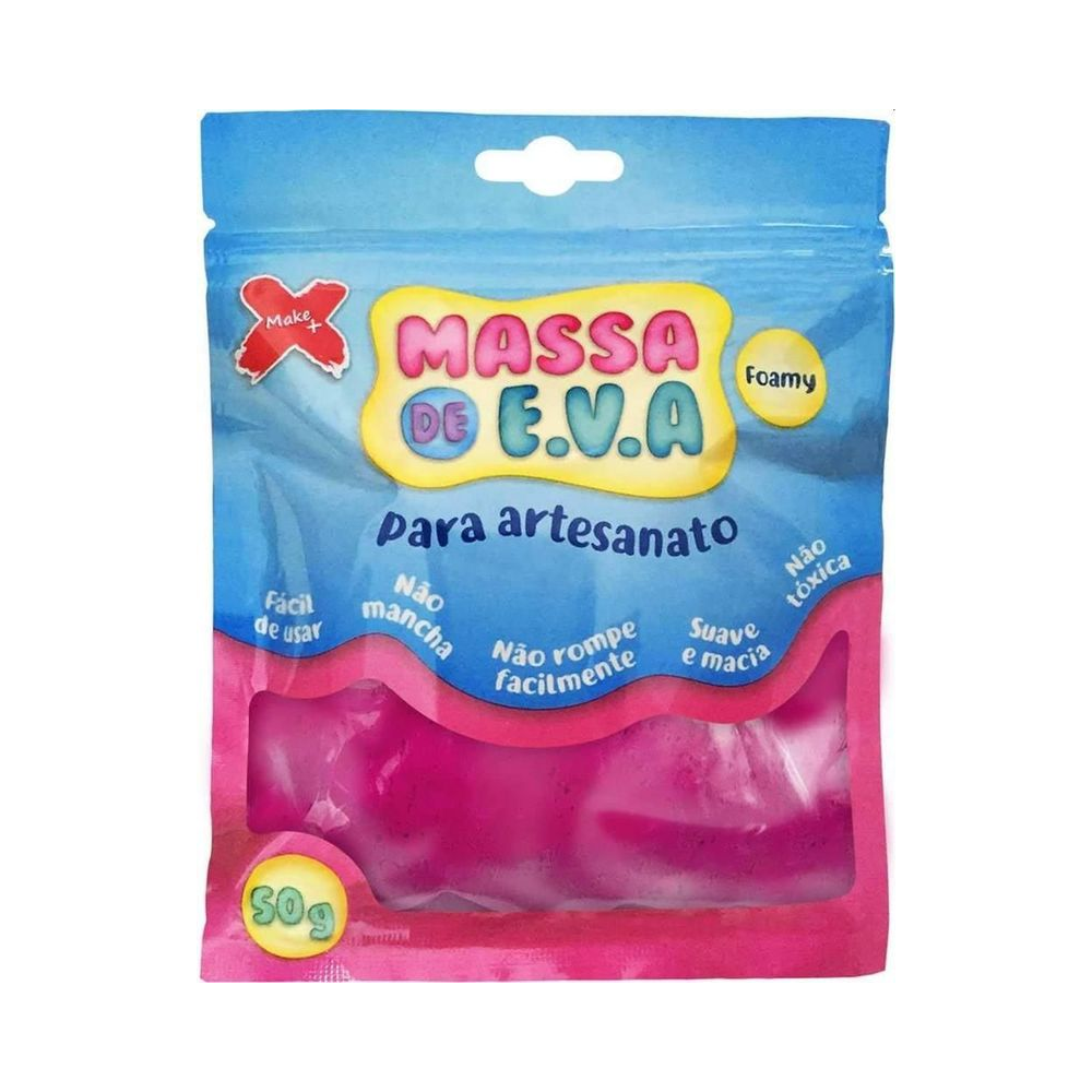 MASSA DE EVA PARA ARTESANATO 50G MAKE+ ROSA