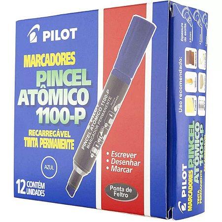 Pincel At&ocirc;mico Recarreg&aacute;vel 1100-P Pilot Marcador Permanente Azul 12 unidades
