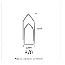 Clips Aço Galvanizado Nº 3/0 Jussara Office com 450 unidades