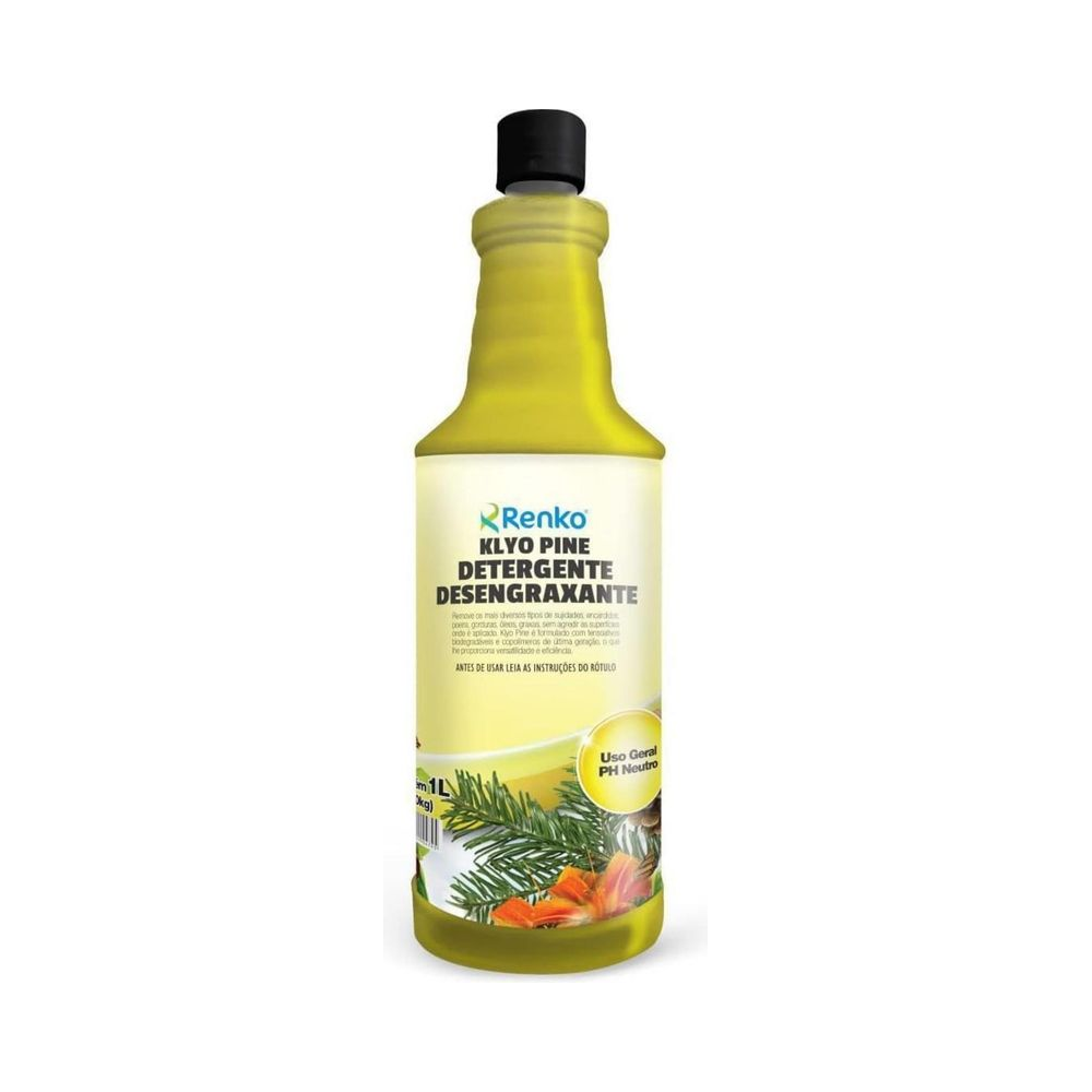 Detergente Desengraxante Renko Klyo Pine PH Neutro 1 litro Unit&aacute;rio