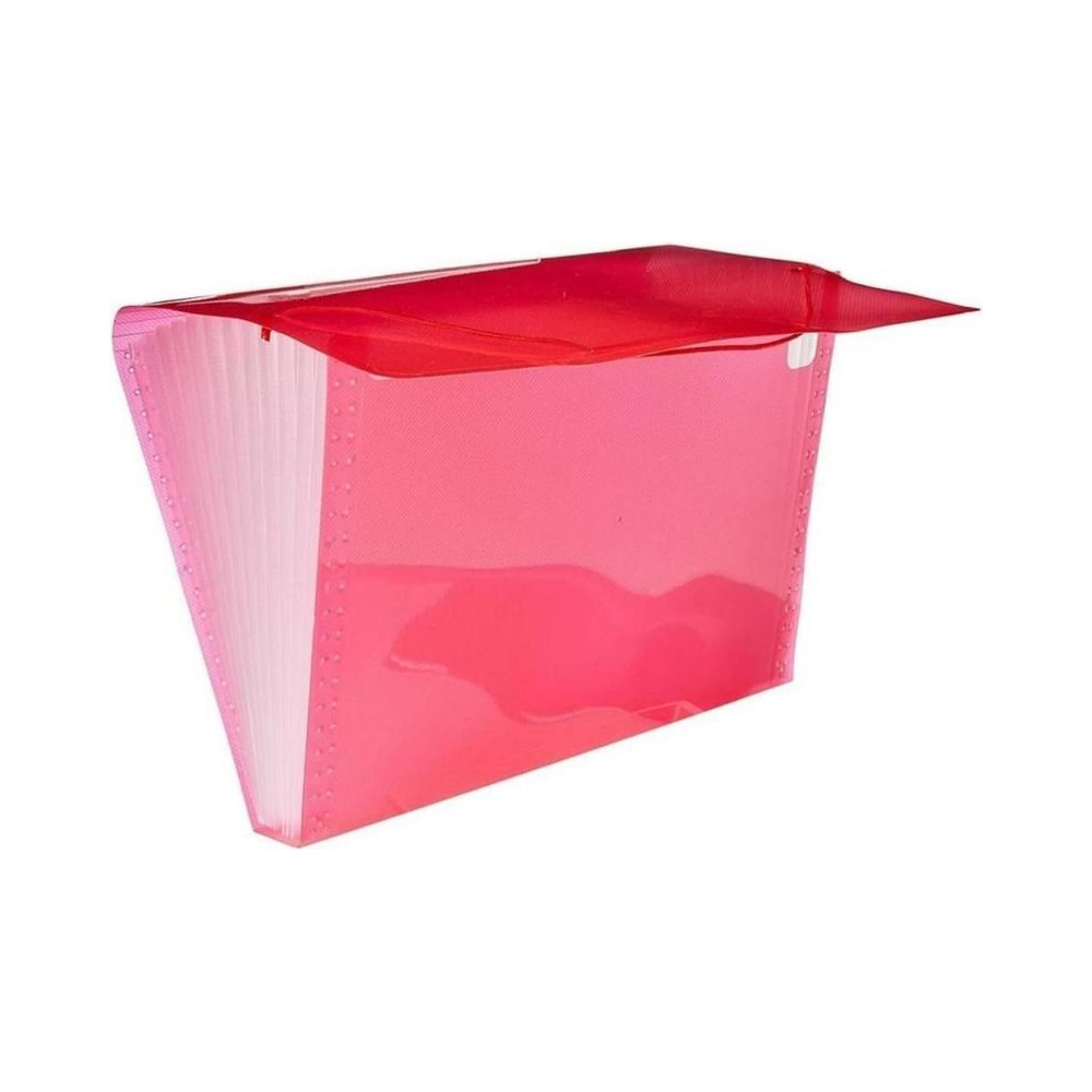 Pasta Sanfonada A4 com 12 Divis&oacute;rias Polibras Vermelho