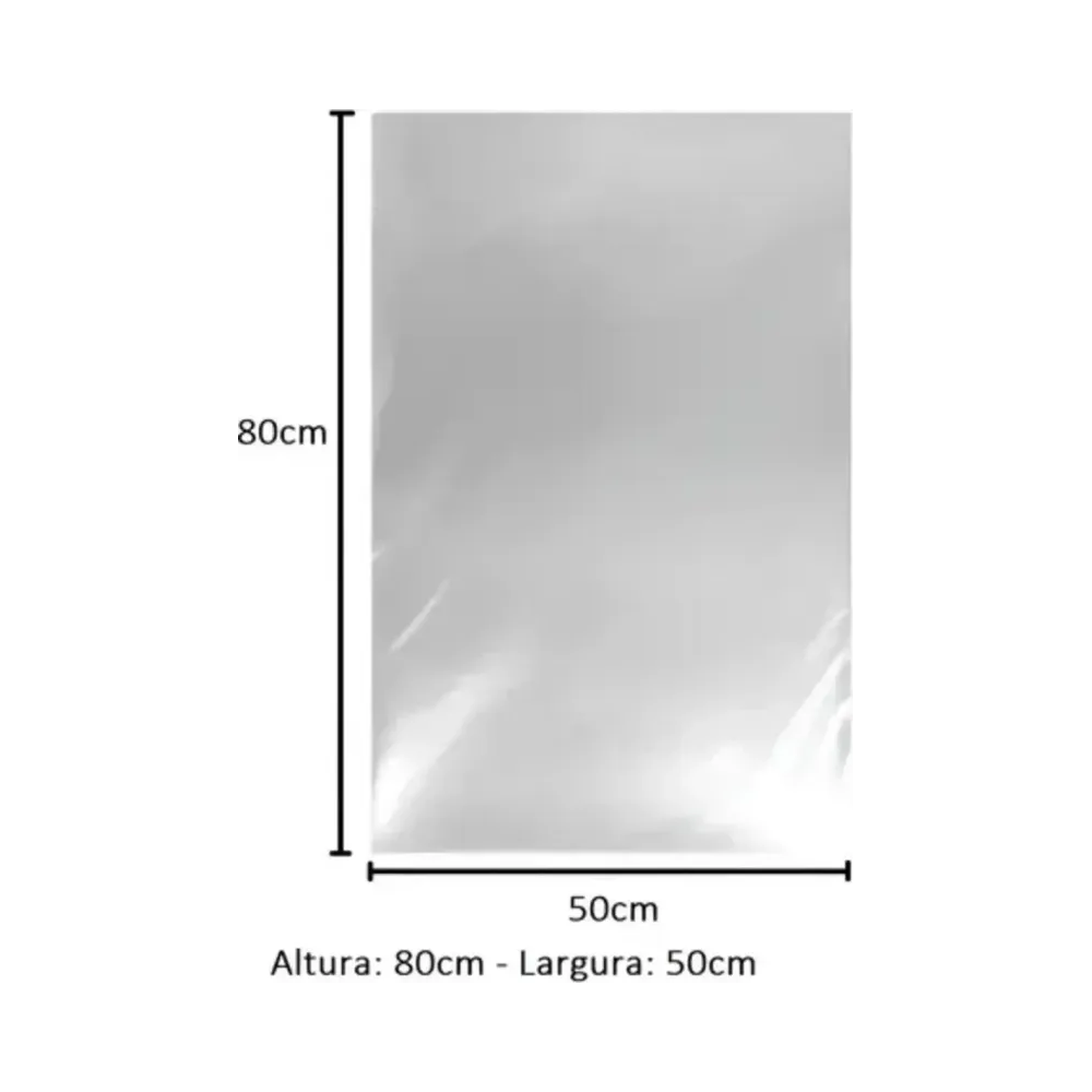 Saco Pl&aacute;stico Virgem 50x80cm Vencedor S&atilde;o Miguel Transparente 1kg