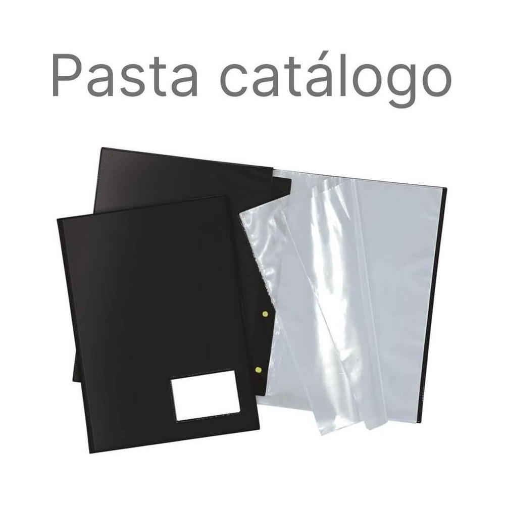 Pasta Catalogo Dac Preta com 100 Fino Plastico