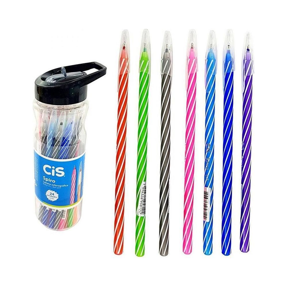 Caneta Esferogr&aacute;fica 0.7mm Spiro Cis Cores Sortidas