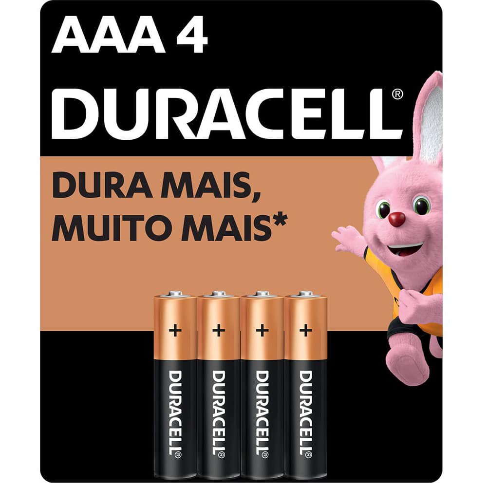 Pilhas Alcalinas AAA 1.5V Duracell 4 unidades