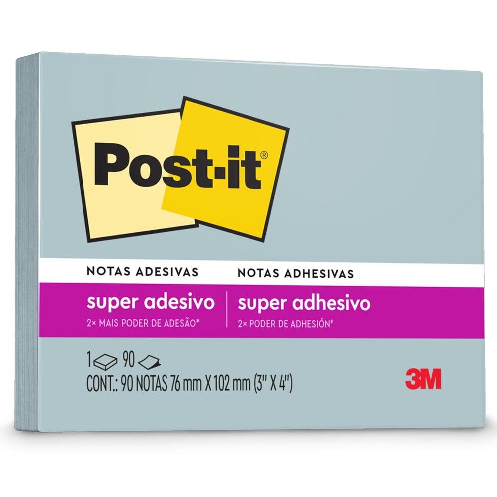 Notas Adesivas Super Adesivo Post-it 90 folhas 76mm x 102mm Jeans Azul