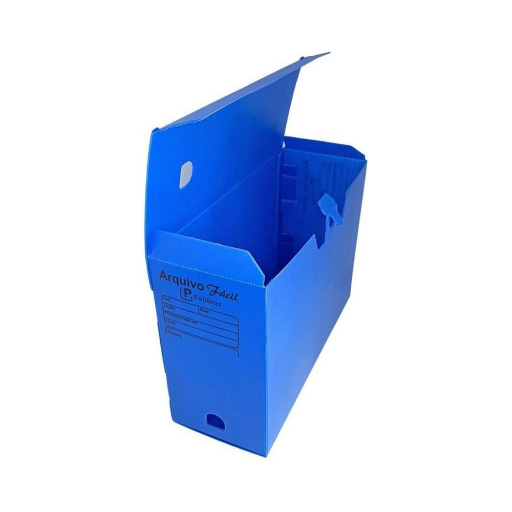 Arquivo Morto Pl&aacute;stico Nova Onda Polibras Azul Unit&aacute;rio