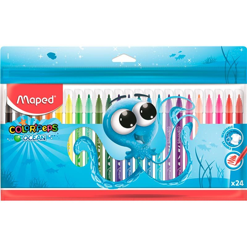 Hidrocor Maped ColorPeps Ocean 24 Cores 845924