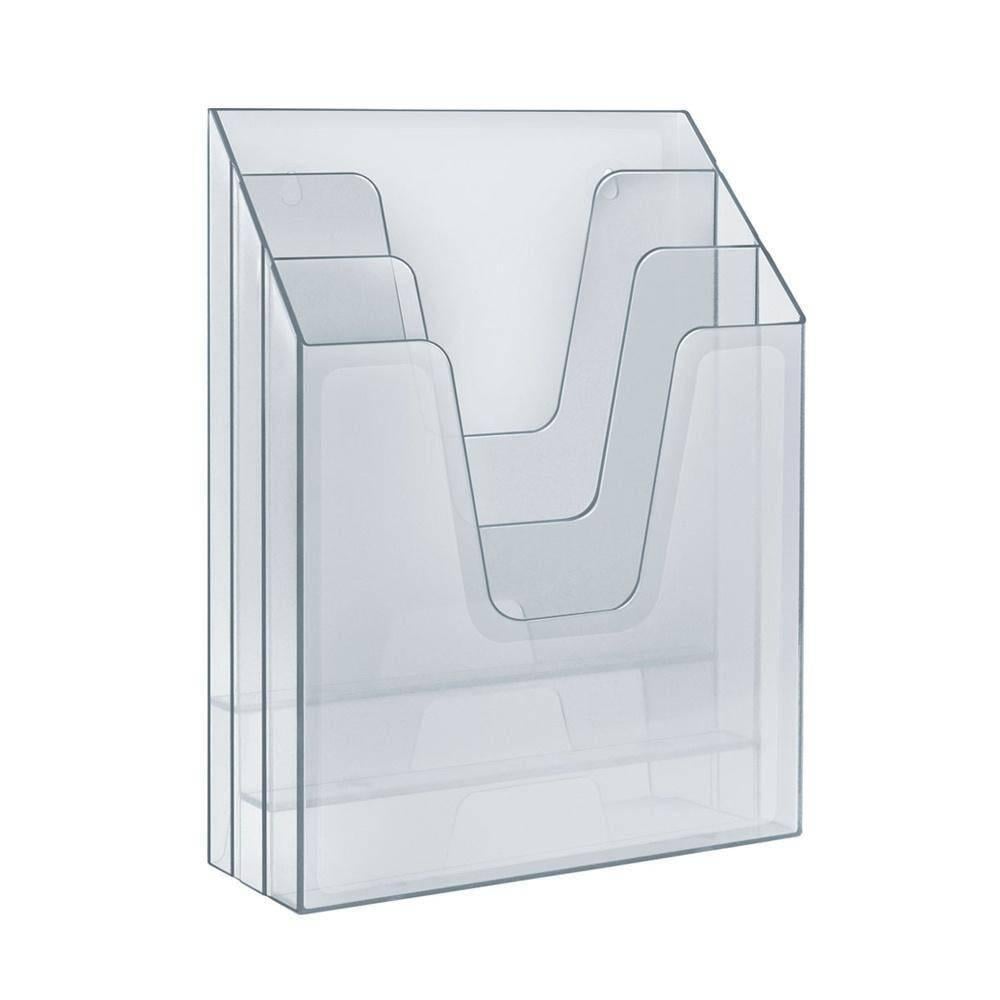 Organizador Vertical Plástico 3 divisórias Acrimet Cristal