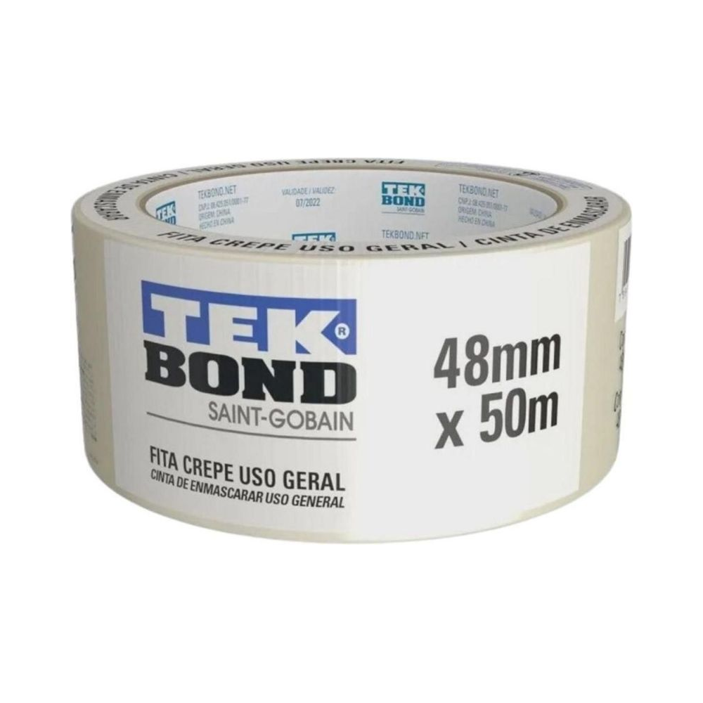 Fita Crepe Tekbond Branca 48mm x 50m