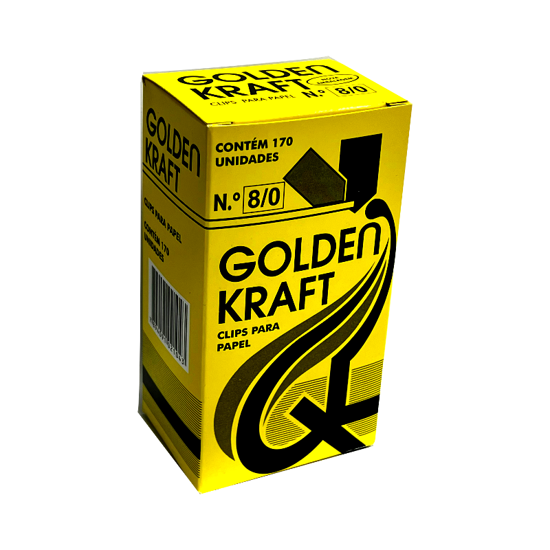 Clips para Papel 8/0 Golden Kraft com 170 unidades