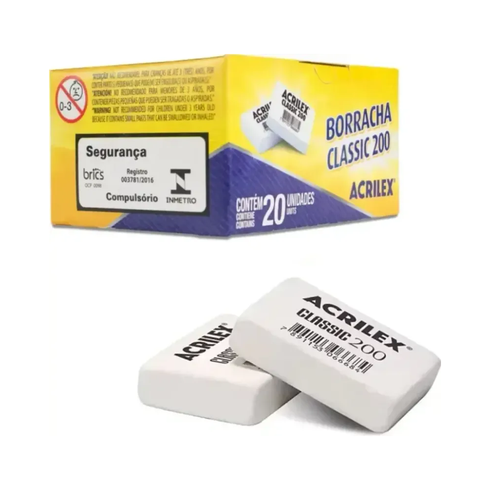 Borracha Branca Classic 200 Acrilex - 20 un