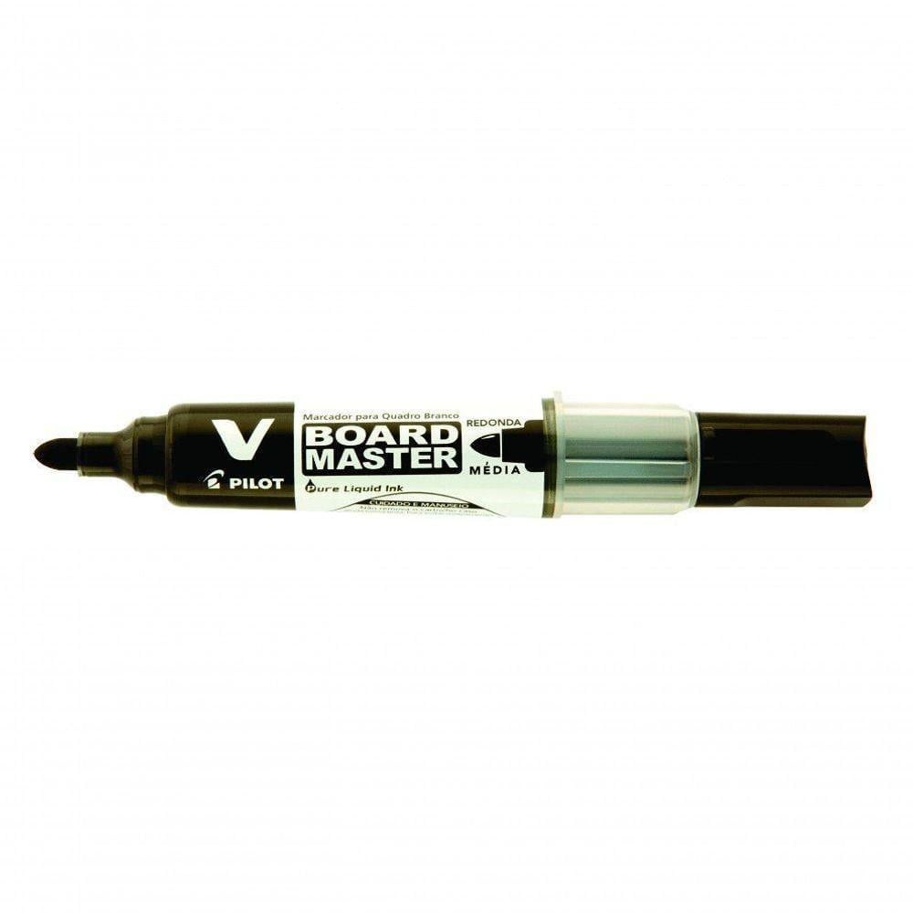 Marcador para Quadro Branco V Board Master Pilot Preto Ponta Redonda M&eacute;dia