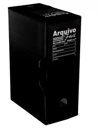 Arquivo Morto Pl&aacute;stico Nova Onda Polibras Preto Unit&aacute;rio