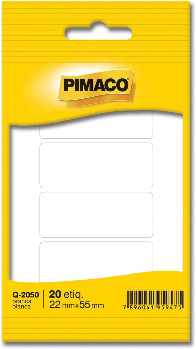 Etiqueta Adesiva 22x55mm Pimaco Retangular Branca