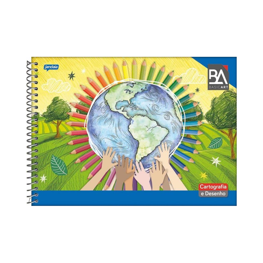 Caderno de Desenho Capa Dura 48 folhas Unit&aacute;rio Jandaia