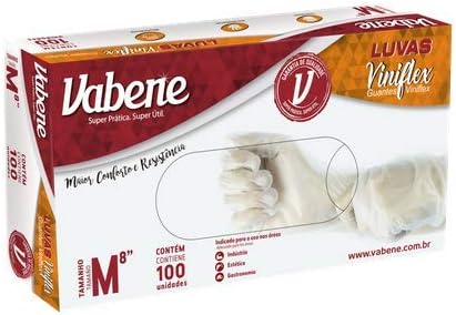Luva ViniFlex Vabene Tamanho P 100 Unidades