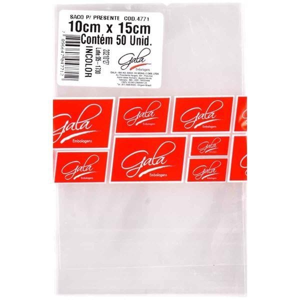 Saco plástico Incolor 10x15cm - 50 un - Gala Embalagens