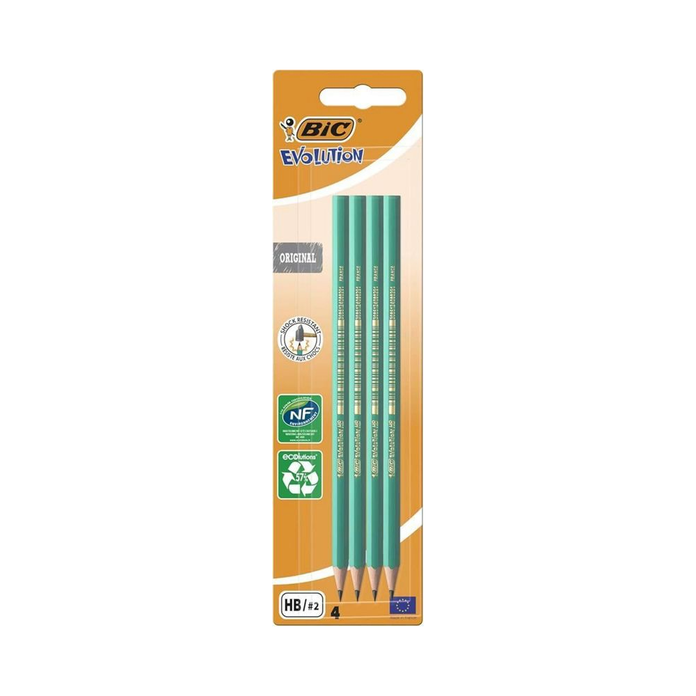L&aacute;pis Preto Redondo 2HB BIC Evolution Sem Borracha