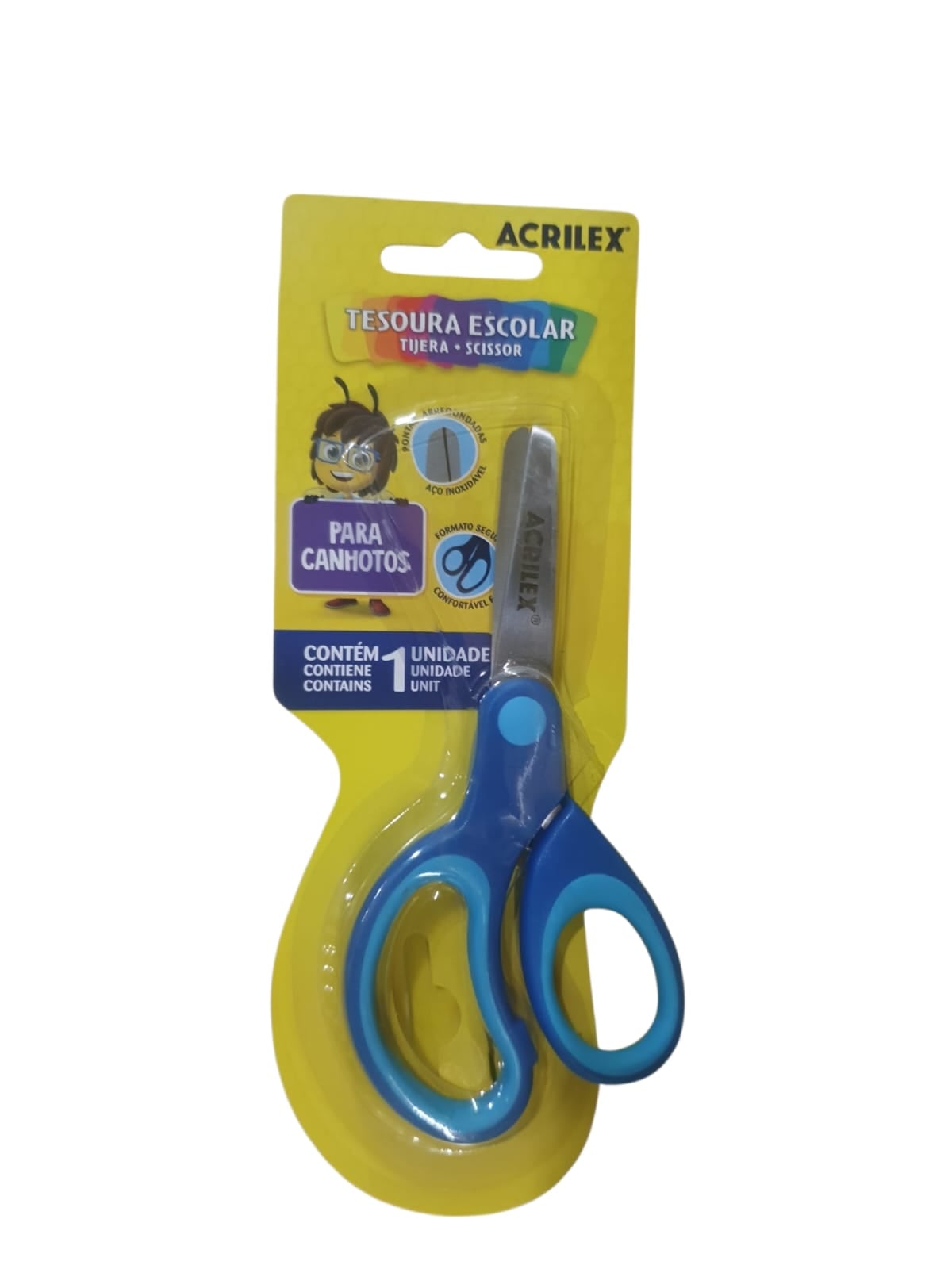 Tesoura Escolar Acrilex 22518 Bicolor 1 Unidade