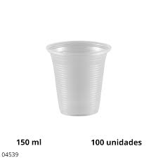 Copo Descart&aacute;vel Branco Copaza 150ml 100 unidades