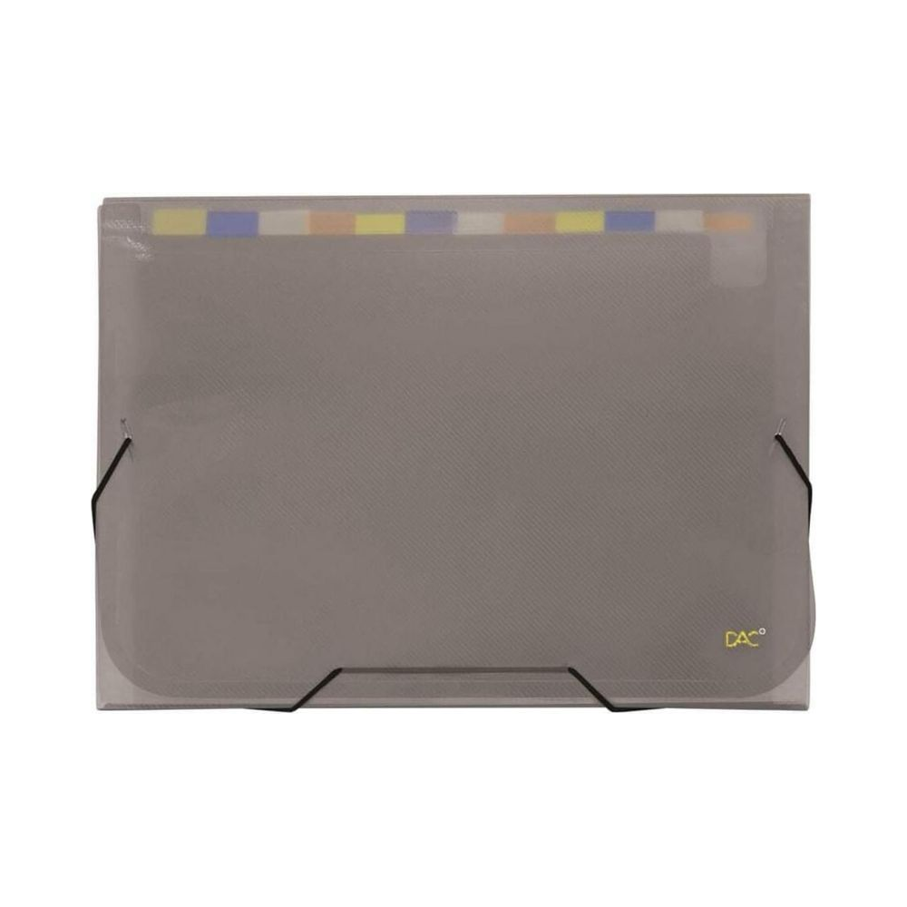 Pasta Sanfonada Pl&aacute;stica A4 12 divis&oacute;rias DAC 325mm x 230mm Fum&ecirc; Unit&aacute;ria