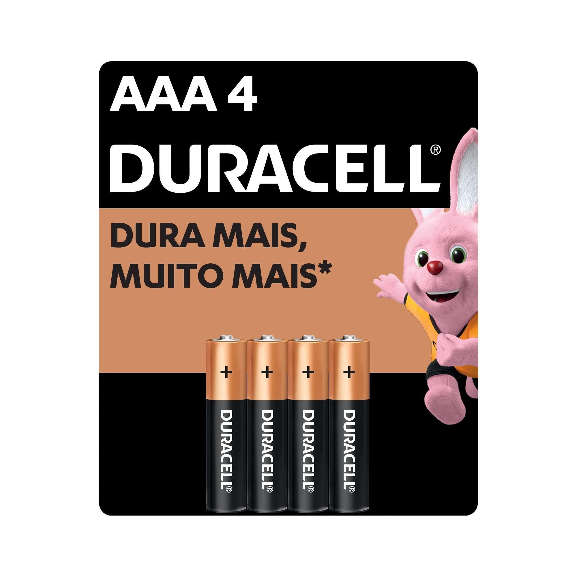 Pilhas Alcalinas AAA 1.5V Duracell 4 unidades