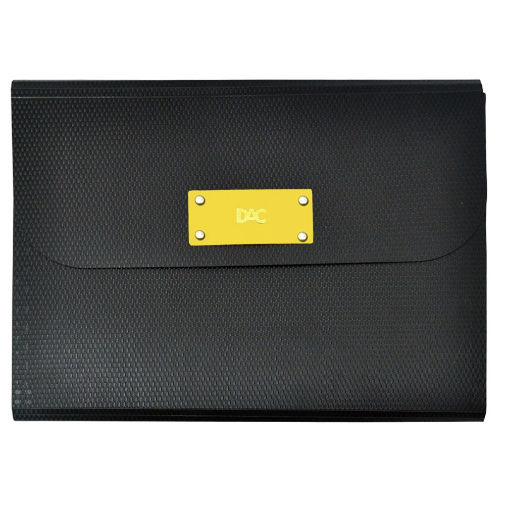 Pasta Sanfonada A4 12 divisões DAC Preta 330mm x 240mm