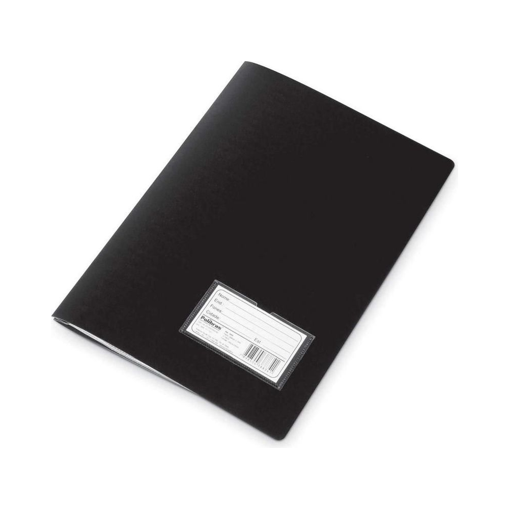 Pasta Cat&aacute;logo Pl&aacute;stica Of&iacute;cio Polibras Preta 10 Envelopes