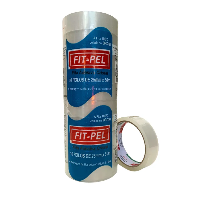 Fita Adesiva Durex 25mm x 50m Transparente Pacote com 10 Rolos