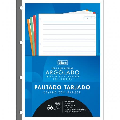 Refil Tiliflex para Caderno Argolado Universit&aacute;rio Tarjado 96 Folhas Tilibra