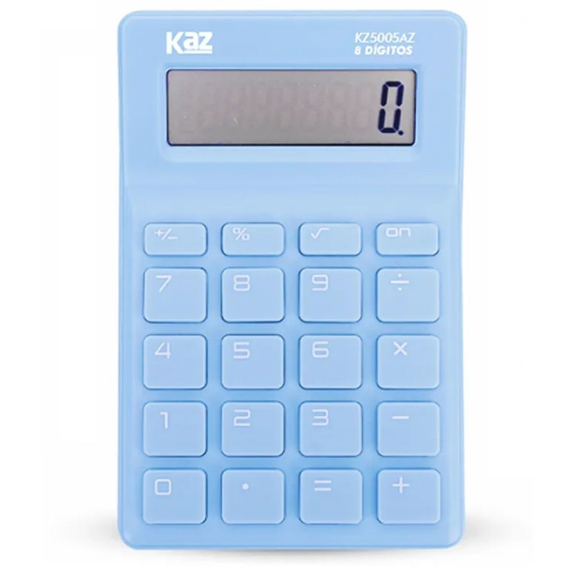 Calculadora de Bolso KZ5005AZ Kaz 8 D&iacute;gitos Azul Pastel 125x80x21mm