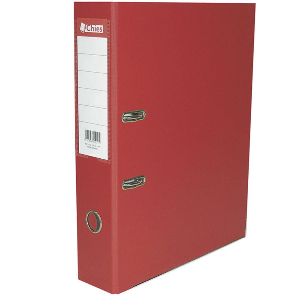 Pasta Registradora Of&iacute;cio Lombo Largo Vermelha Chies