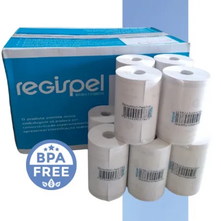 Bobina T&eacute;rmica 80mm x 40m Regispel Caixa com 30 unidades