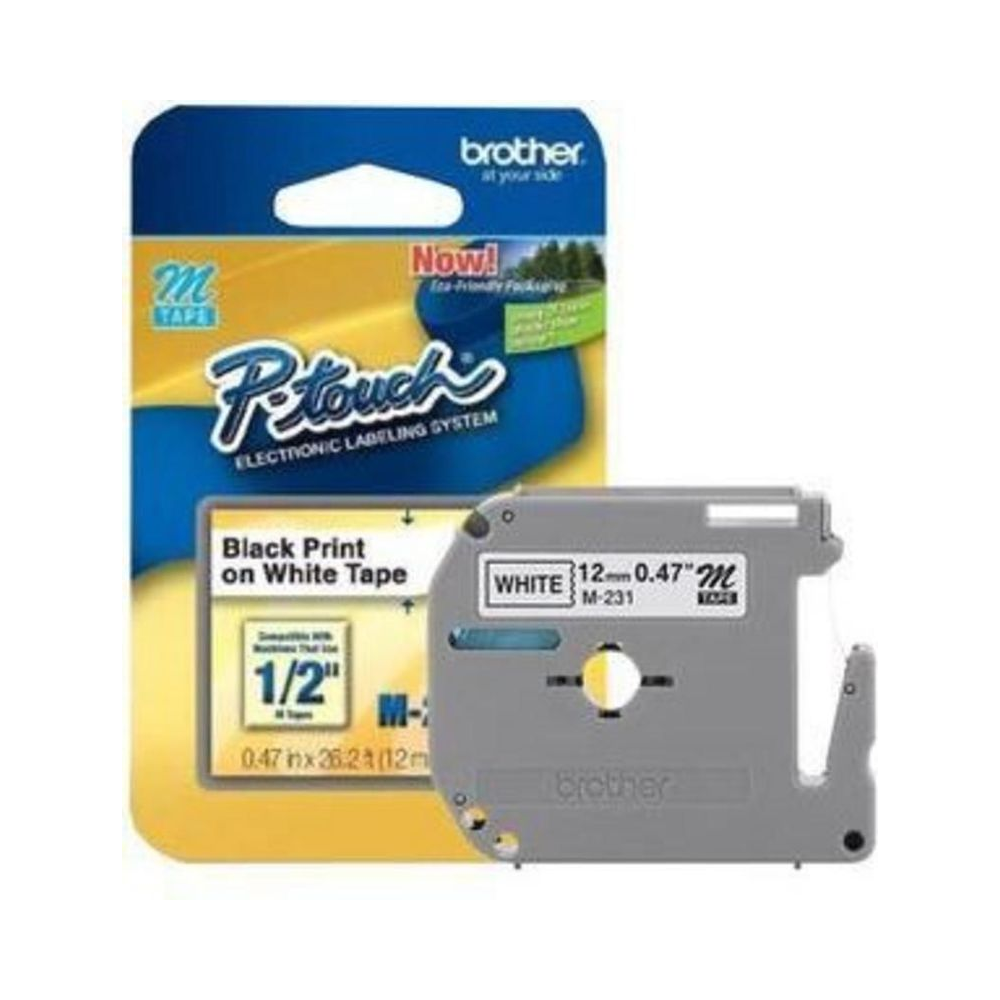 Fita Etiqueta para Rotulador Branca Brother M231 12mm