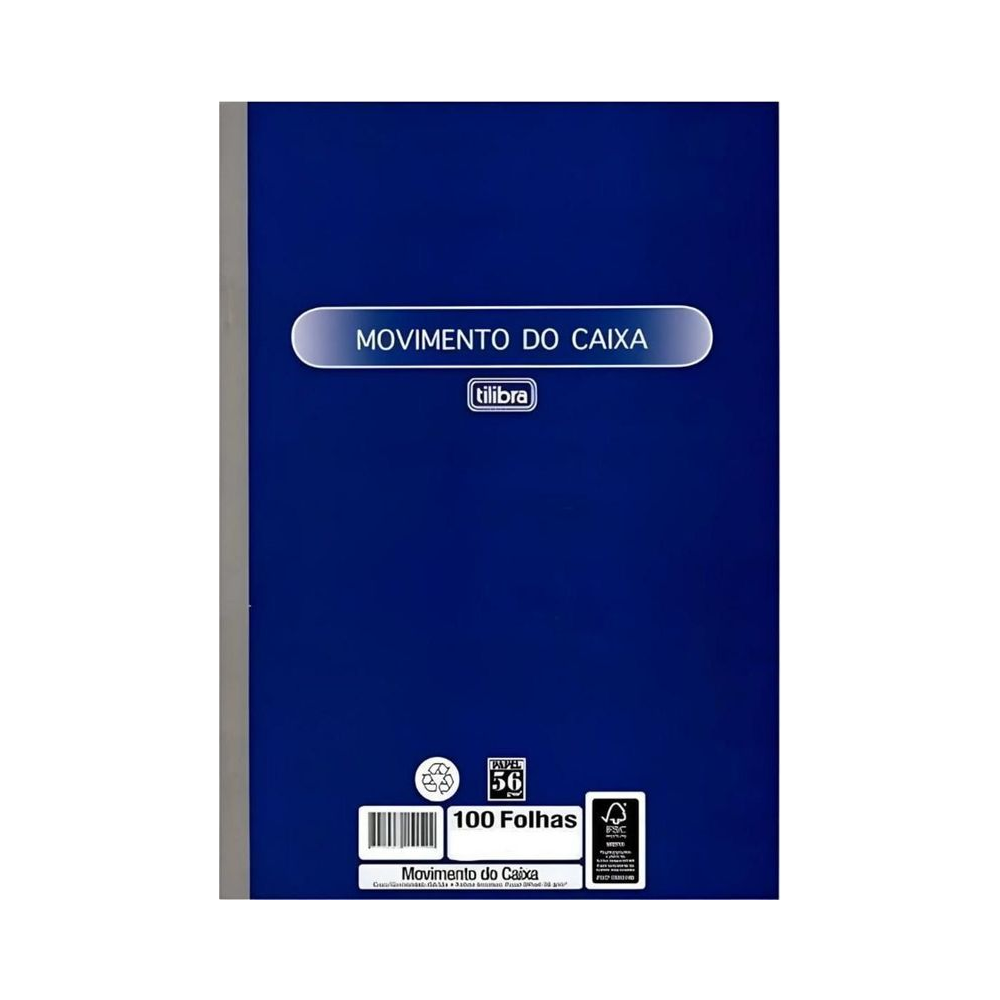 Livro Movimento do Caixa Tilibra 100 folhas 146mm x 204mm 56g/m&sup2;