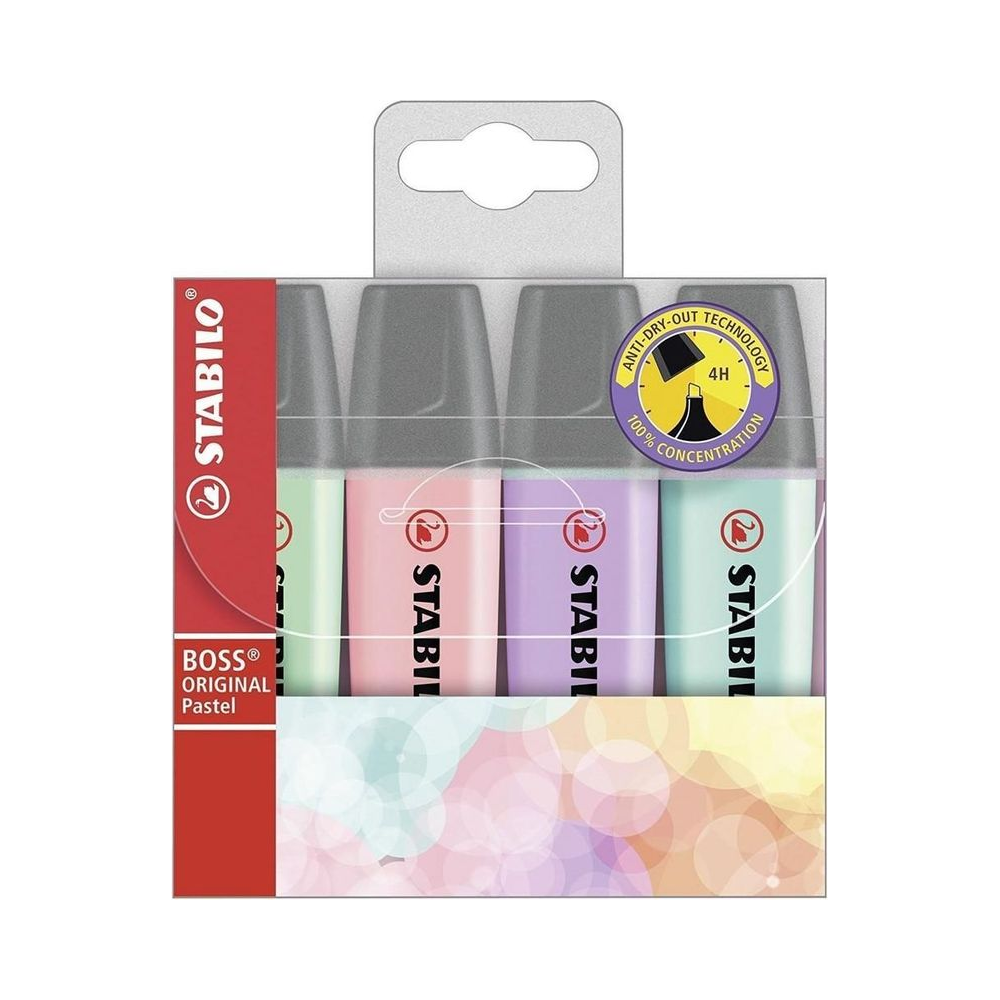 Caneta Marca Texto Stabilo Boss Pastel 4 Cores