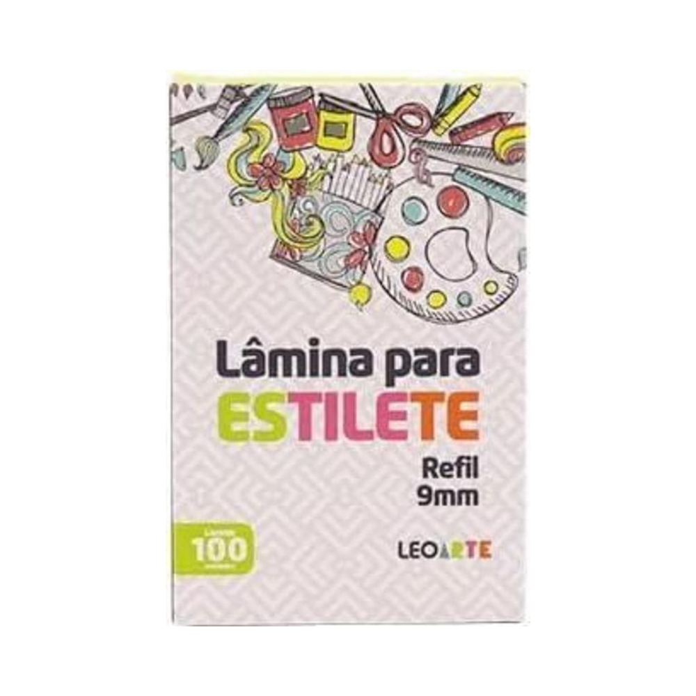 Lâmina para Estilete Estreita 9mm Leoarte 100 unidades
