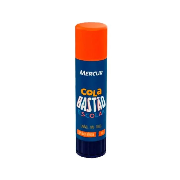 Cola em Bast&atilde;o Escolar Mercur 10g At&oacute;xica Lav&aacute;vel