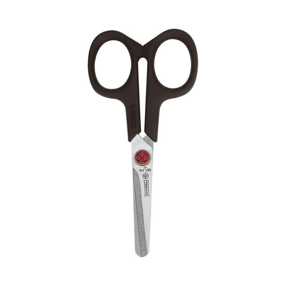Tesoura Escolar A&ccedil;o Inoxid&aacute;vel 11cm Mundial Ponto Vermelho Preta