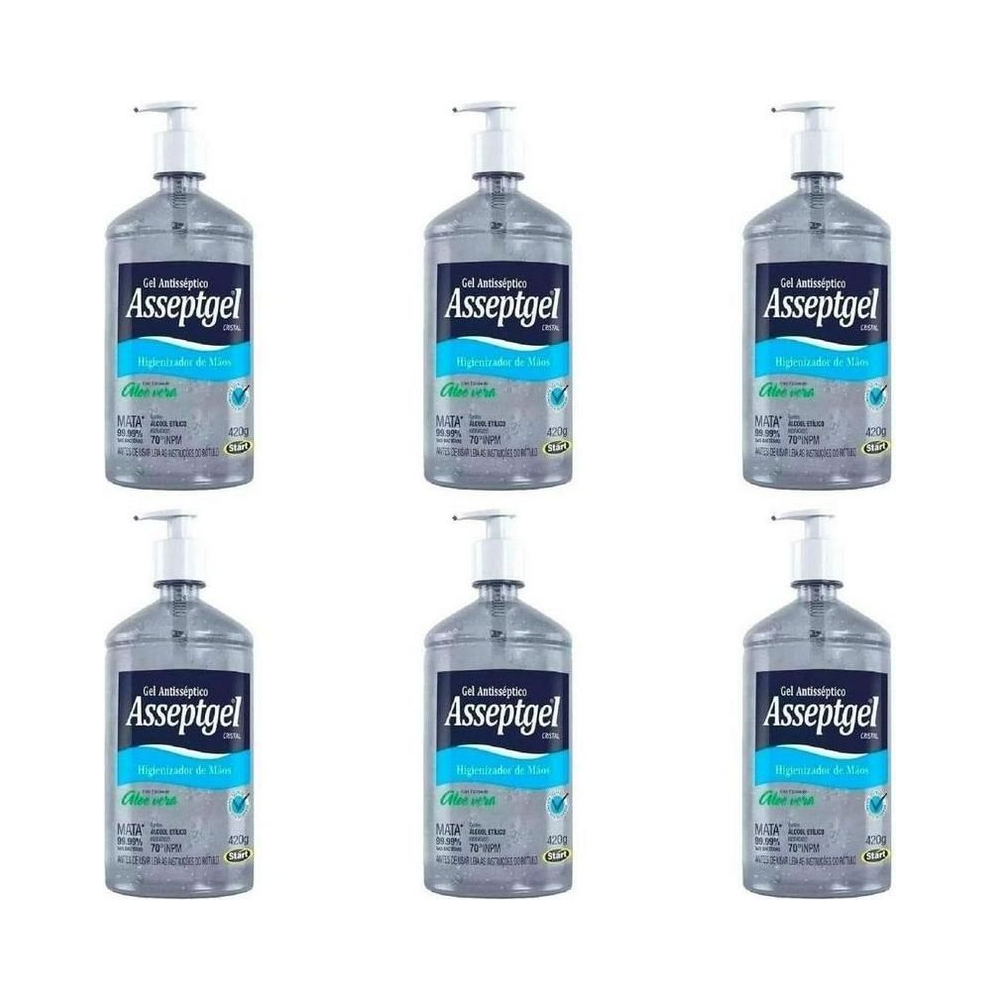 &Aacute;lcool Gel 71.04&deg; INPM Asseptgel Aloe Vera 420g