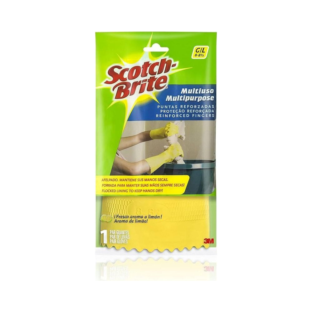 Luvas L&aacute;tex Amarela G Scotch Brite 1 par