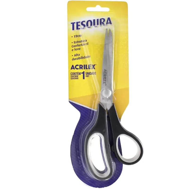 Tesoura Multiuso 19cm Acrilex Preta Unitária