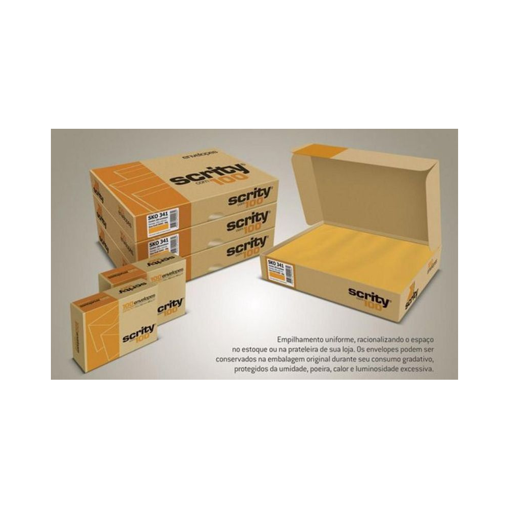 Envelope Saco Kraft Ouro 185x250 100 un