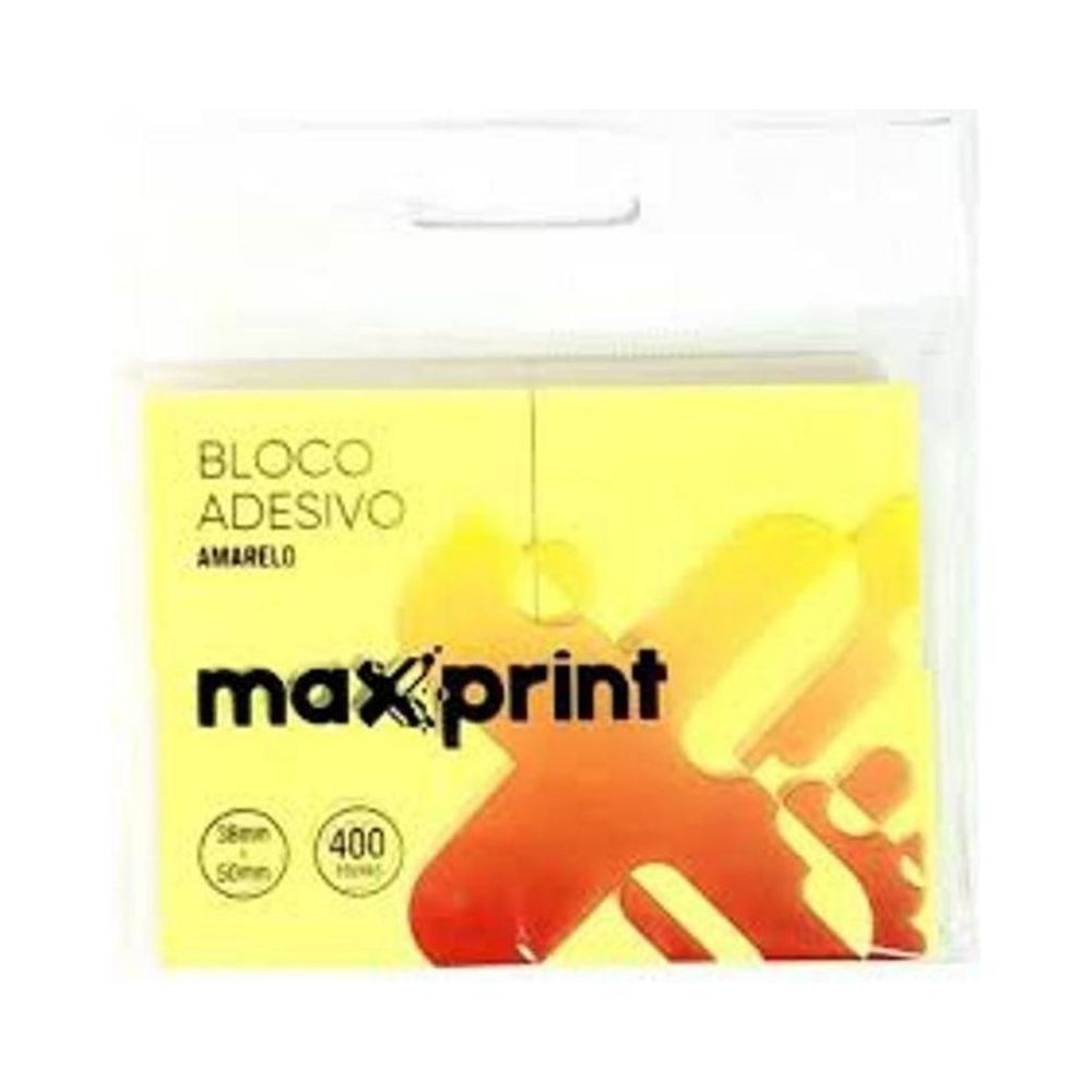 Bloco Adesivo Sem Dep&oacute;sito 38mm x 50mm Maxprint Papel Amarelo