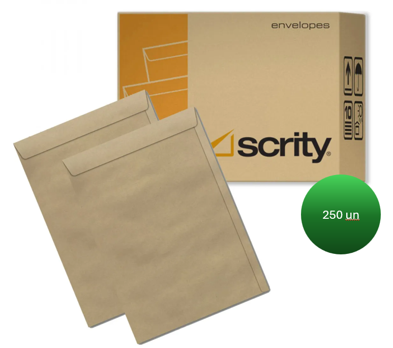 Envelope Saco Kraft 229x324 Scrity 250 unidades
