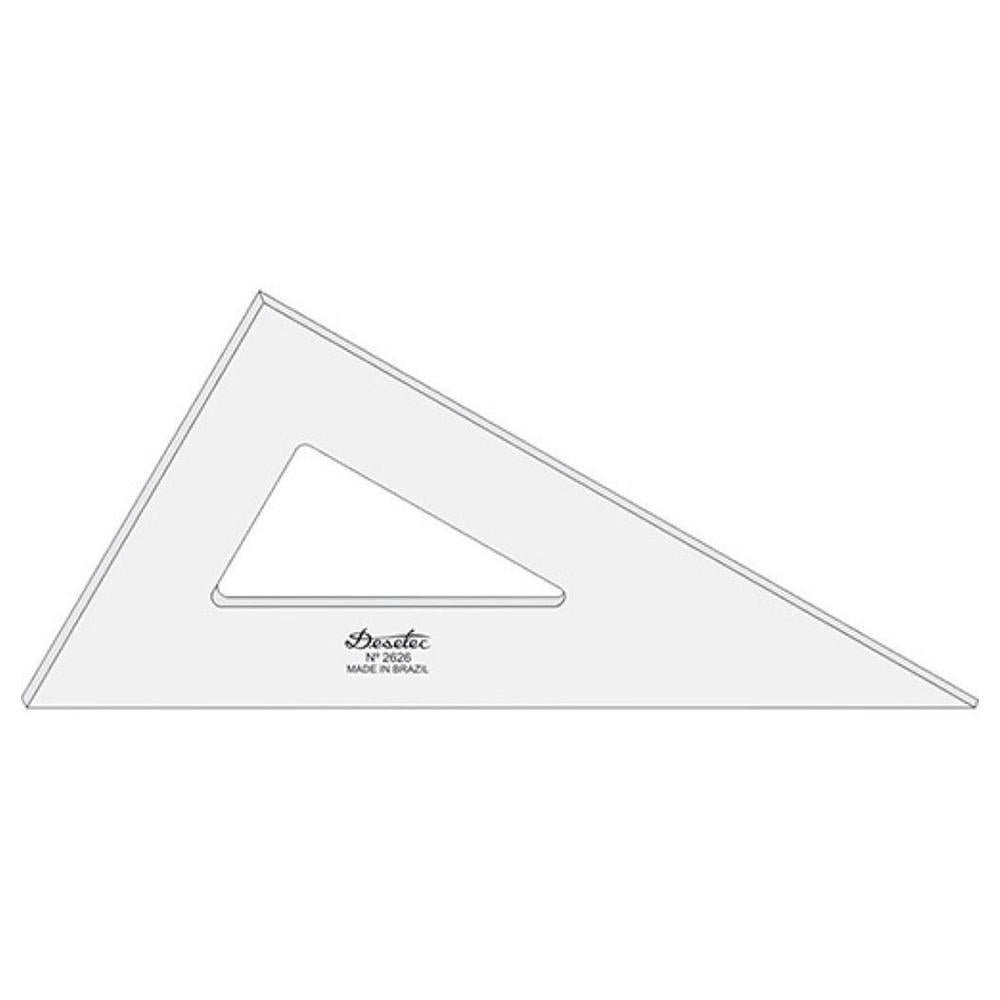 Esquadro  0 Furos 0mm Trident Acr&iacute;lico Incolor 26cm