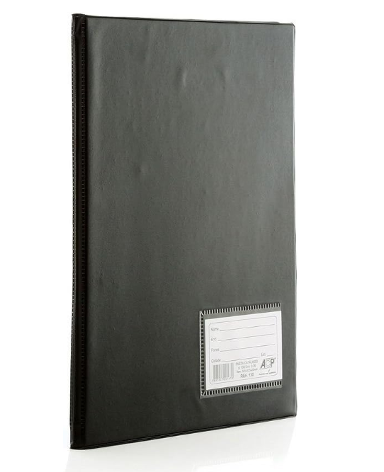 Pasta Cat&aacute;logo Papel M&eacute;dio ACP Preta 100 Envelopes